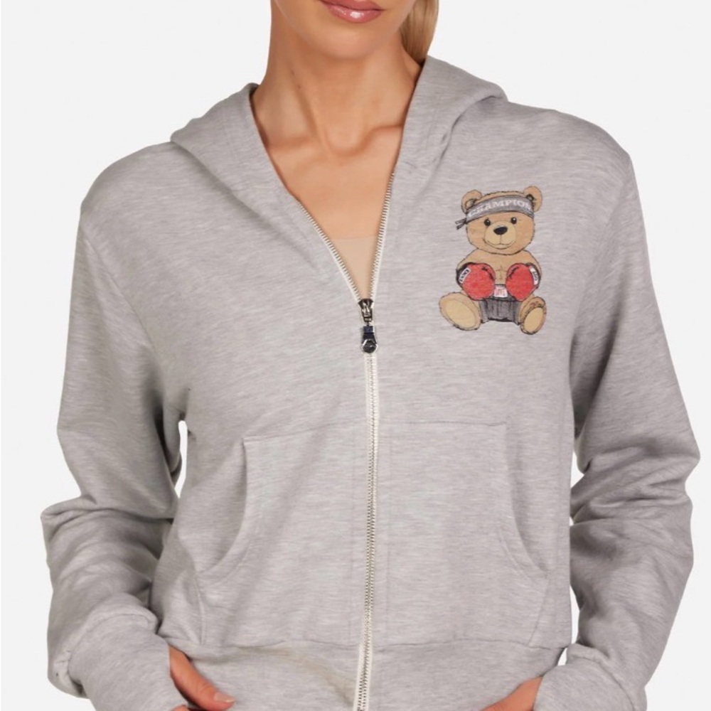 Lauren Moshi AMAYA BOXING BEAR Zip Up Hopdie NWT